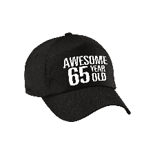 Awesome 65 year old verjaardag pet / cap zwart voor dames en heren - baseball cap - verjaardags cadeau - petten / caps