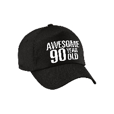 Awesome 90 year old verjaardag pet / cap zwart voor dames en heren - baseball cap - verjaardags cadeau - petten / caps