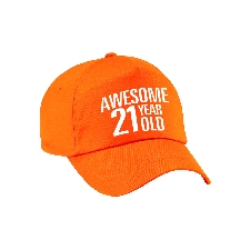 Awesome 21 year old verjaardag pet / cap oranje voor dames en heren - baseball cap - verjaardags cadeau - petten / caps