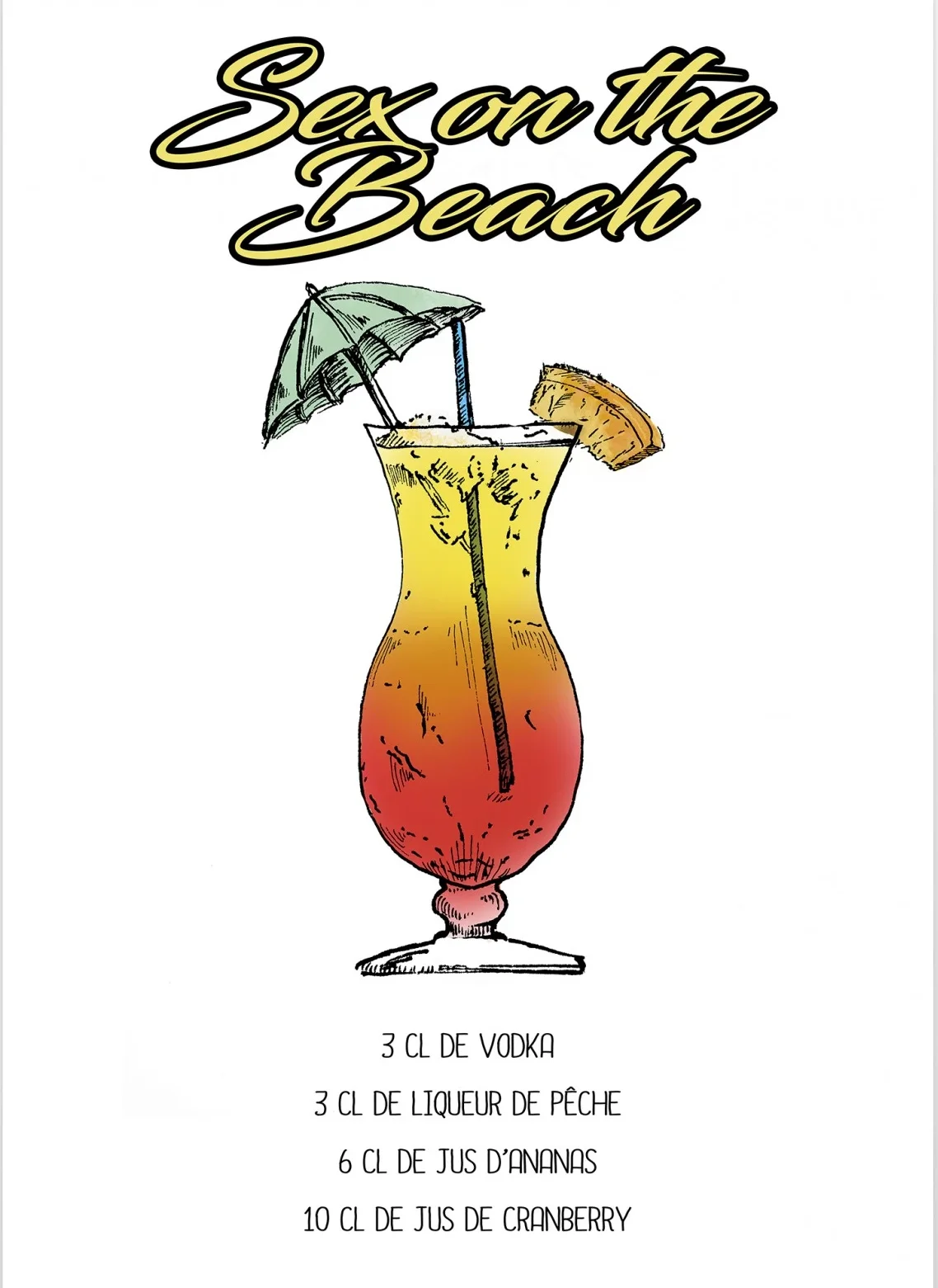 Affiche Cocktail Sex on the beach