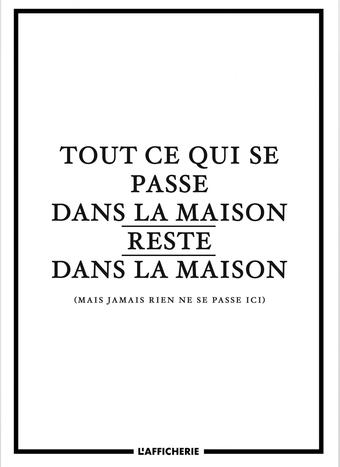 Affiche "Tout ce qui se passe dans la maison..."
