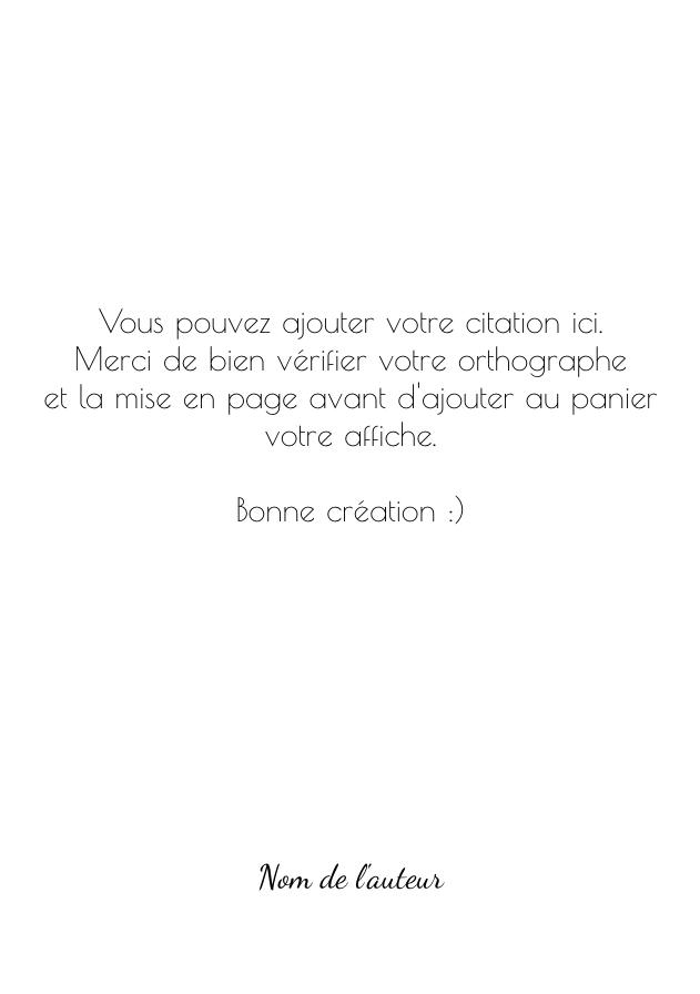 Affiche citation [personnalisable]