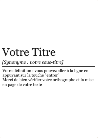 Définition personnalisée