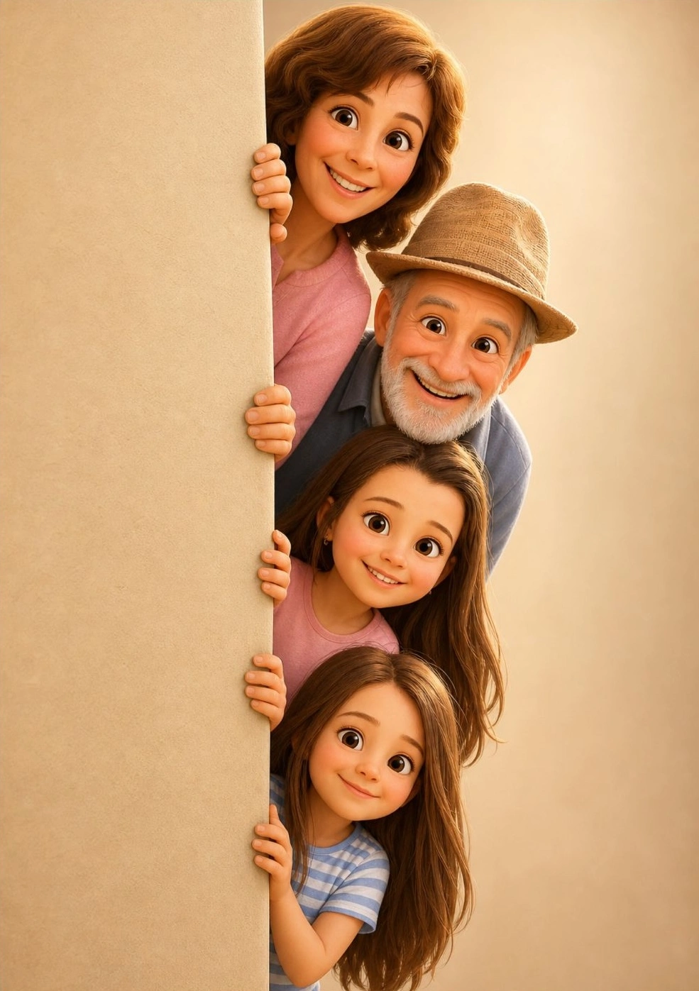 Exemple de Famille derrière mur - version animé