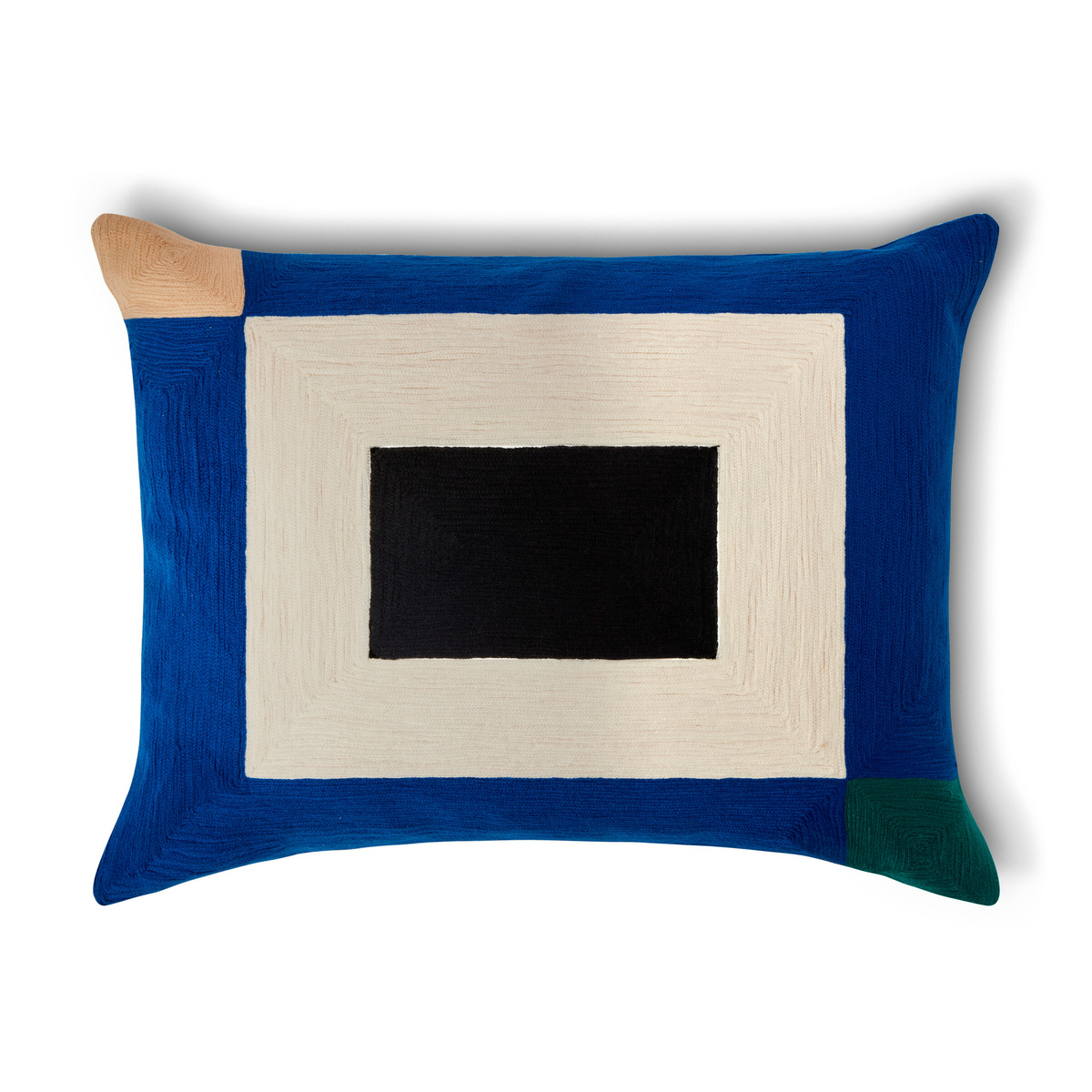 Coussin Infinity, Bleu Indigo - 55 x 40 cm - Coton - image 1