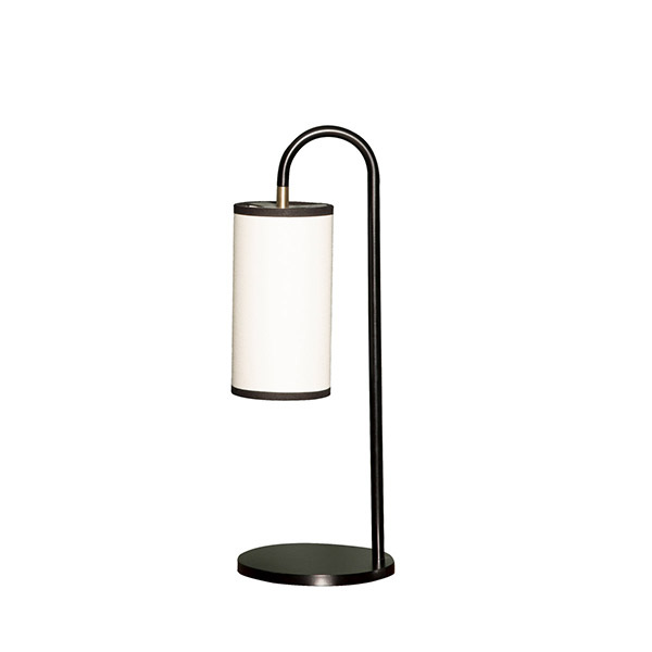 Lampe de Table Tokyo, Noir - H43 cm - Acier / Abat-jour Coton - image 1