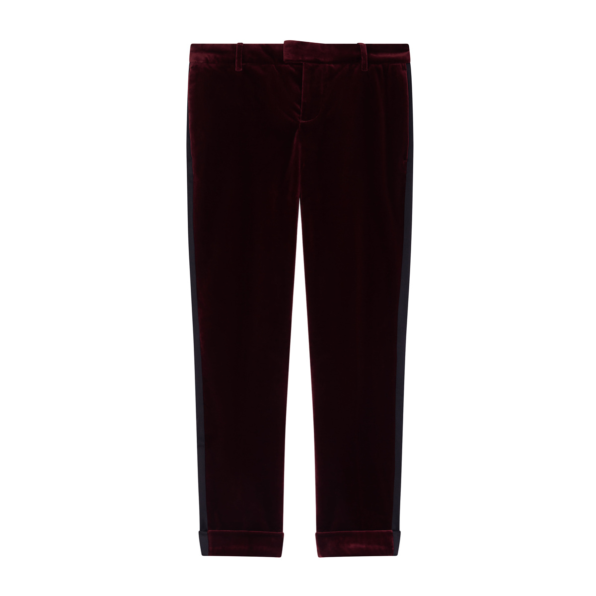 Tuxedo Pants Claude, Ruby - 7/8 cut with large lapel - Viscose / Satin - image 1
