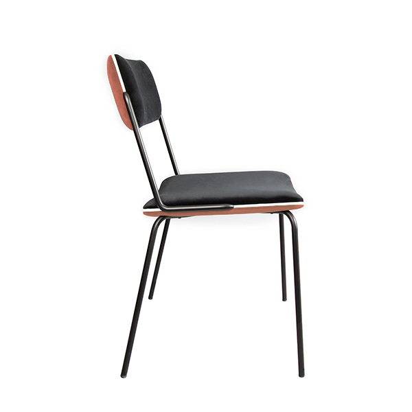 Chair Double Jeu, Questche - H85 x W51 x D43 cm - Steel / Velvet - image 1