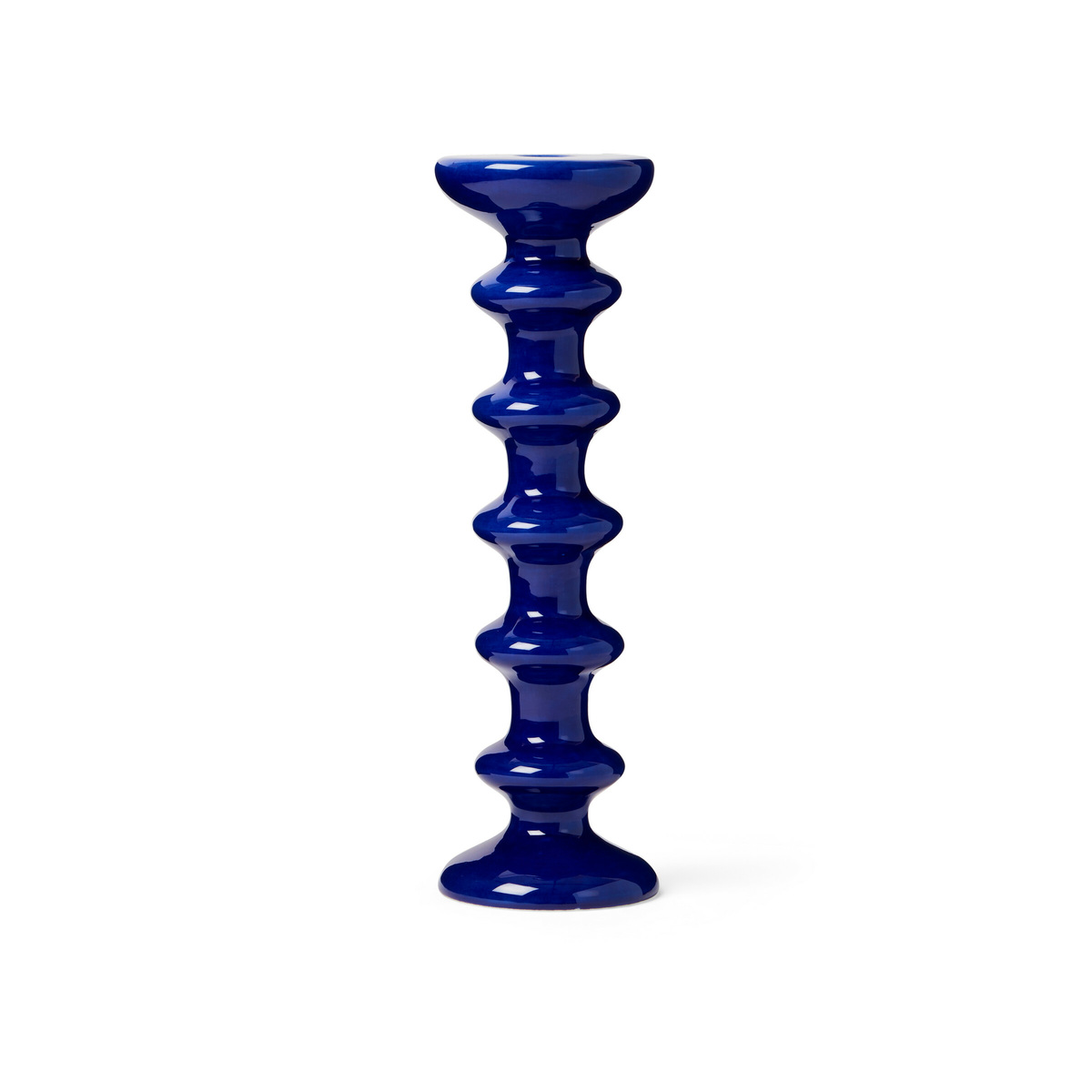 Candlestick Slavic, Bleu Sarah - H30 cm - Ceramic - image 1