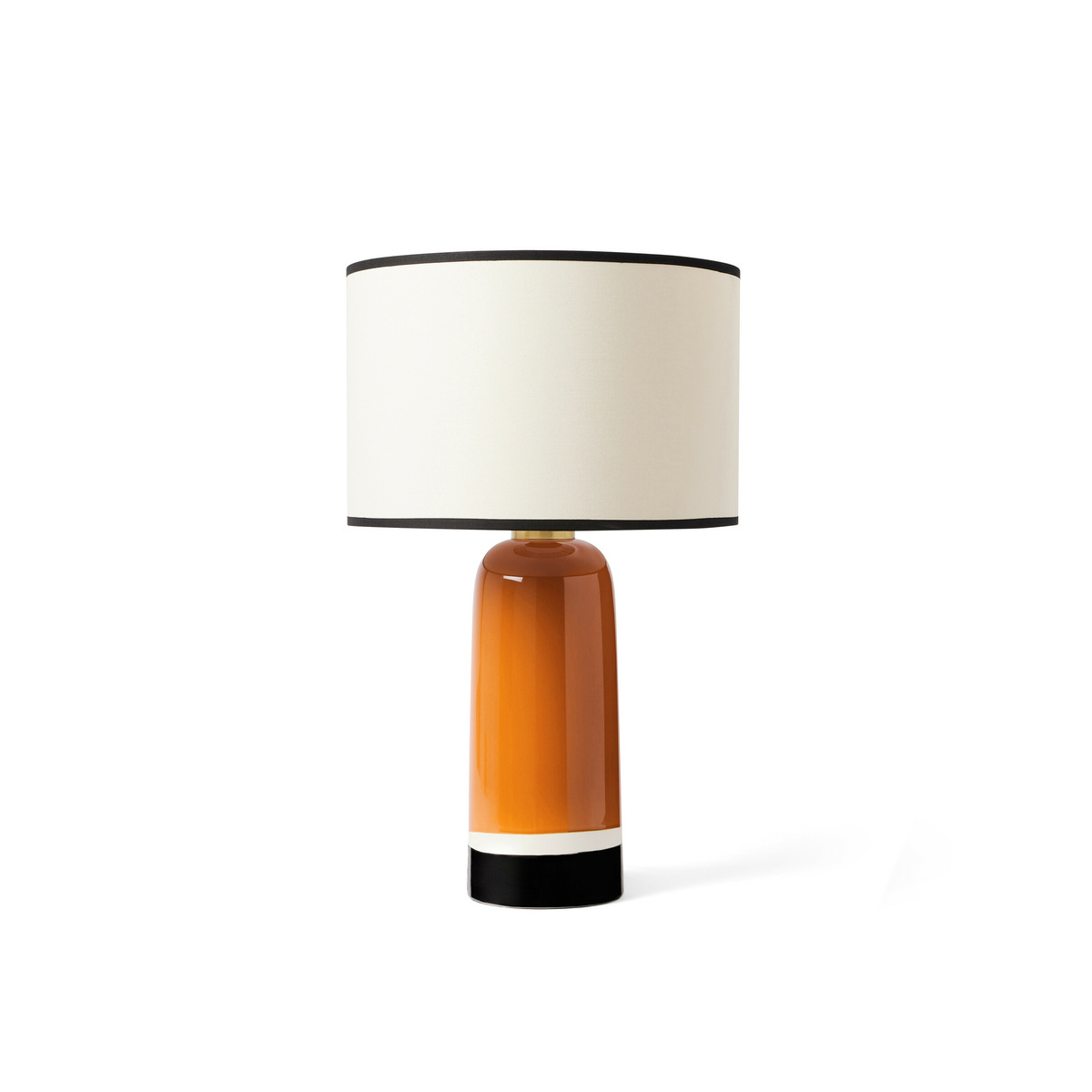 Table Lamp Sicilia, Ochre / Black - H50 cm - Ceramic / Cotton shade - image 1