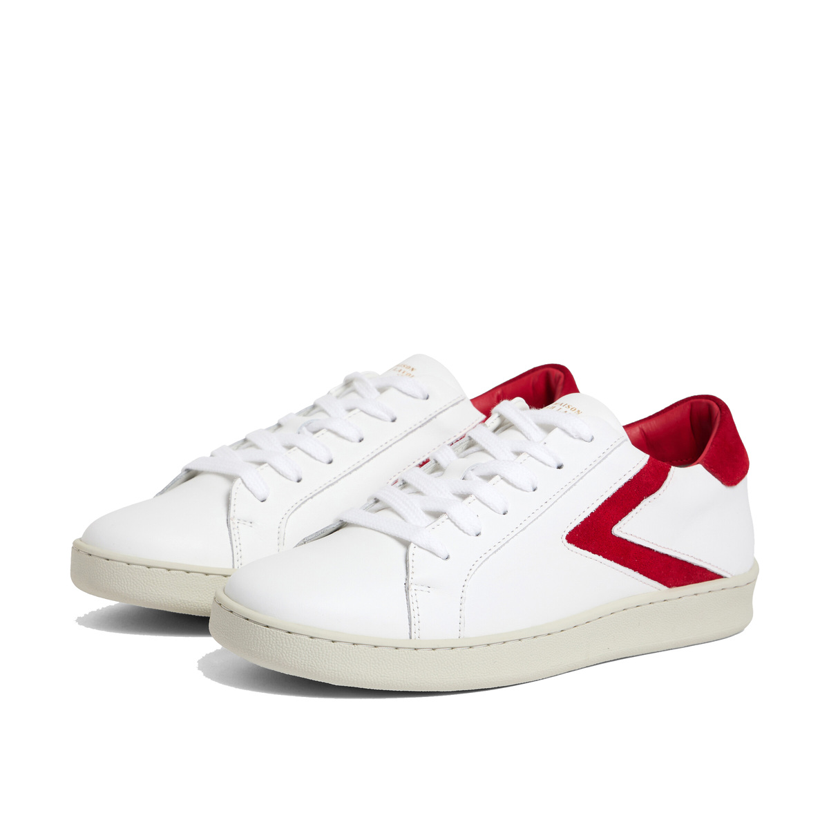 Sneakers Claudia, White / Red - Comfort footbed - Leather / Suede - image 1