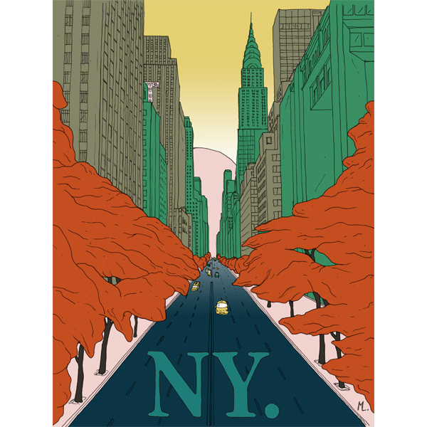 Affiche New-York, Papier couché mat - L70 x l50 cm - image 1