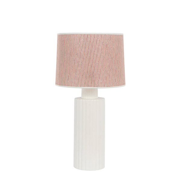 Lampe à poser Portofino, Off white - H46 cm - Céramique / Abat-jour Coton - image 1