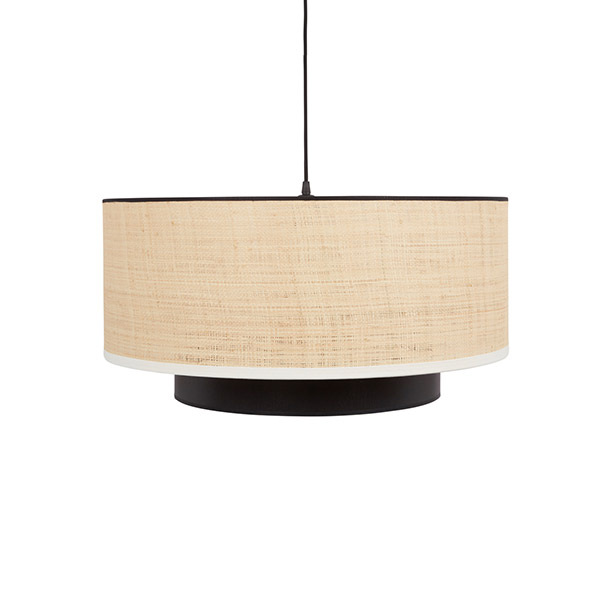 Ceiling Light Eclipse XXL, Rabane - ø24 in x H9 in - Metal / Cotton shade - image 1