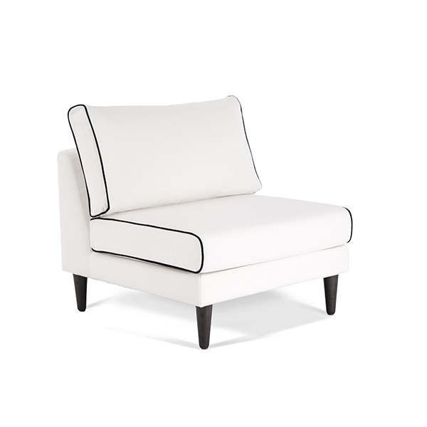 Flip Chair Noa, White / Black - H80 x W80 x D75 cm - Cotton / Wood - image 1