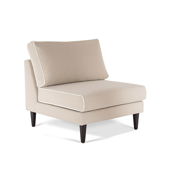 Flip Chair Noa, Beige / White - H80 x W80 x D75 cm - Cotton / Wood - image 1