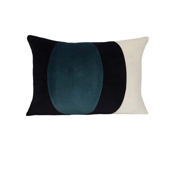 Cushion Lune, Bleu Sarah - 55 x 40 cm - Barocco Velvet - image 1