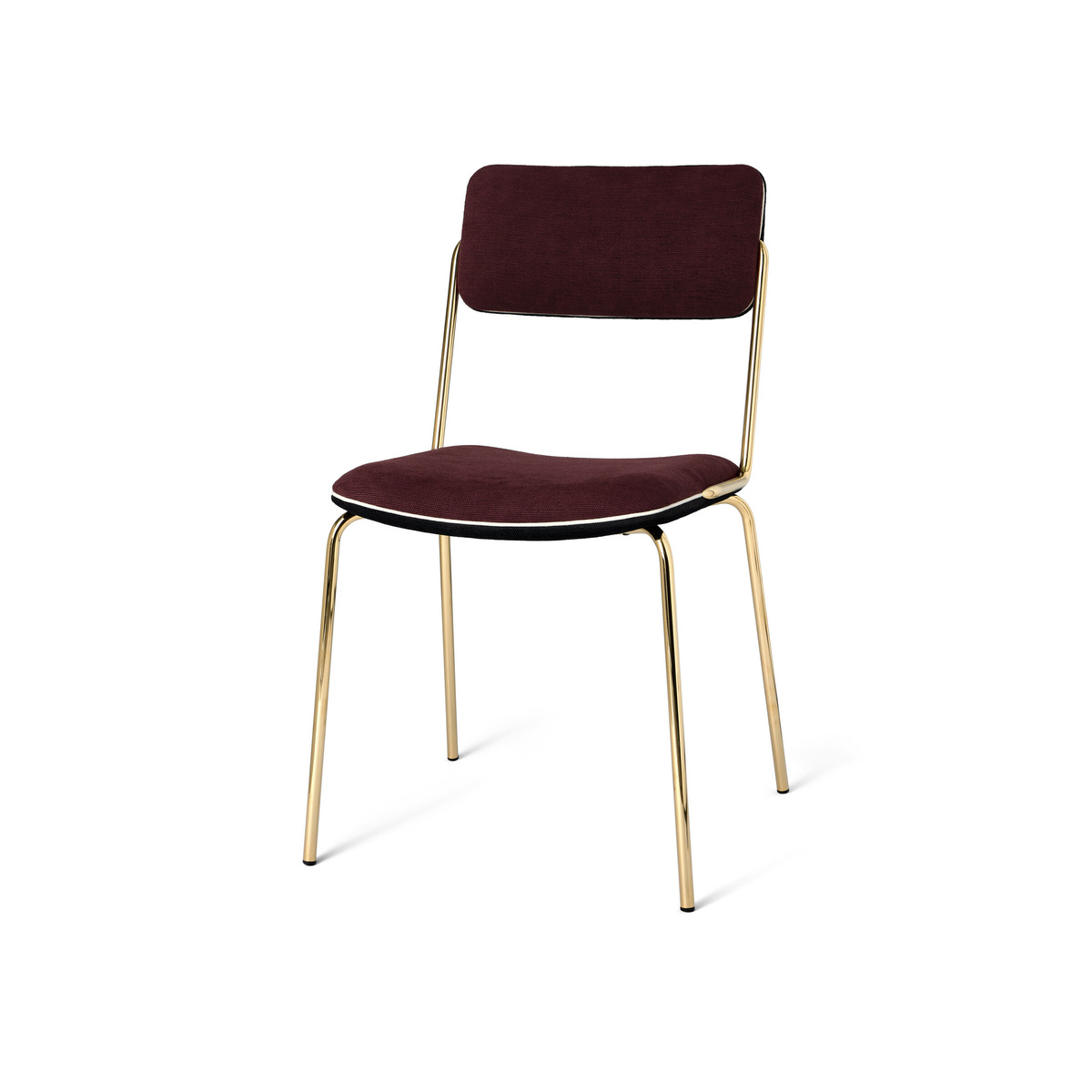 Chair Double Jeu, Blackcurrant / Gold - H85 x W51 x D43 cm - Cotton - image 1