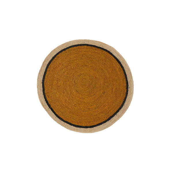 Placemat Globe, Saffron / Natural - ⌀15 in - Rafia - image 1