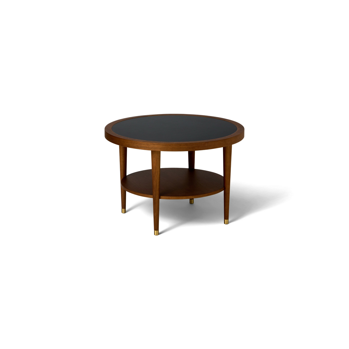 Round Coffee Table Puzzle, Black - ø60 x H40 cm - Oak - image 1
