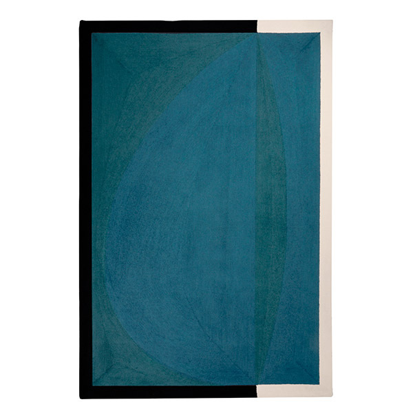 Tapis Abstrait, Bleu Sarah - Différentes dimensions - Laine / Coton - image 1