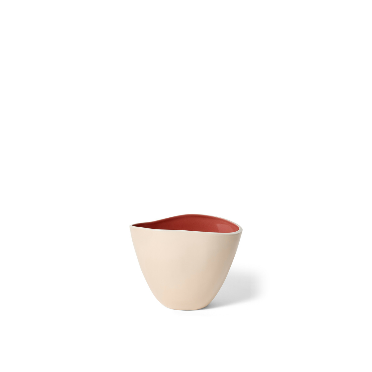 Vase Double Jeu, Off-White / Rosewood - H41 cm - Ceramic - image 1