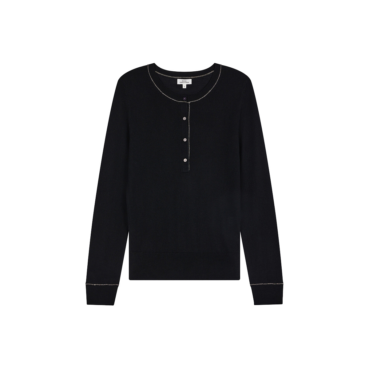 Covent Garden jumper, Black - Round neck - Silk and cashmere - image 1
