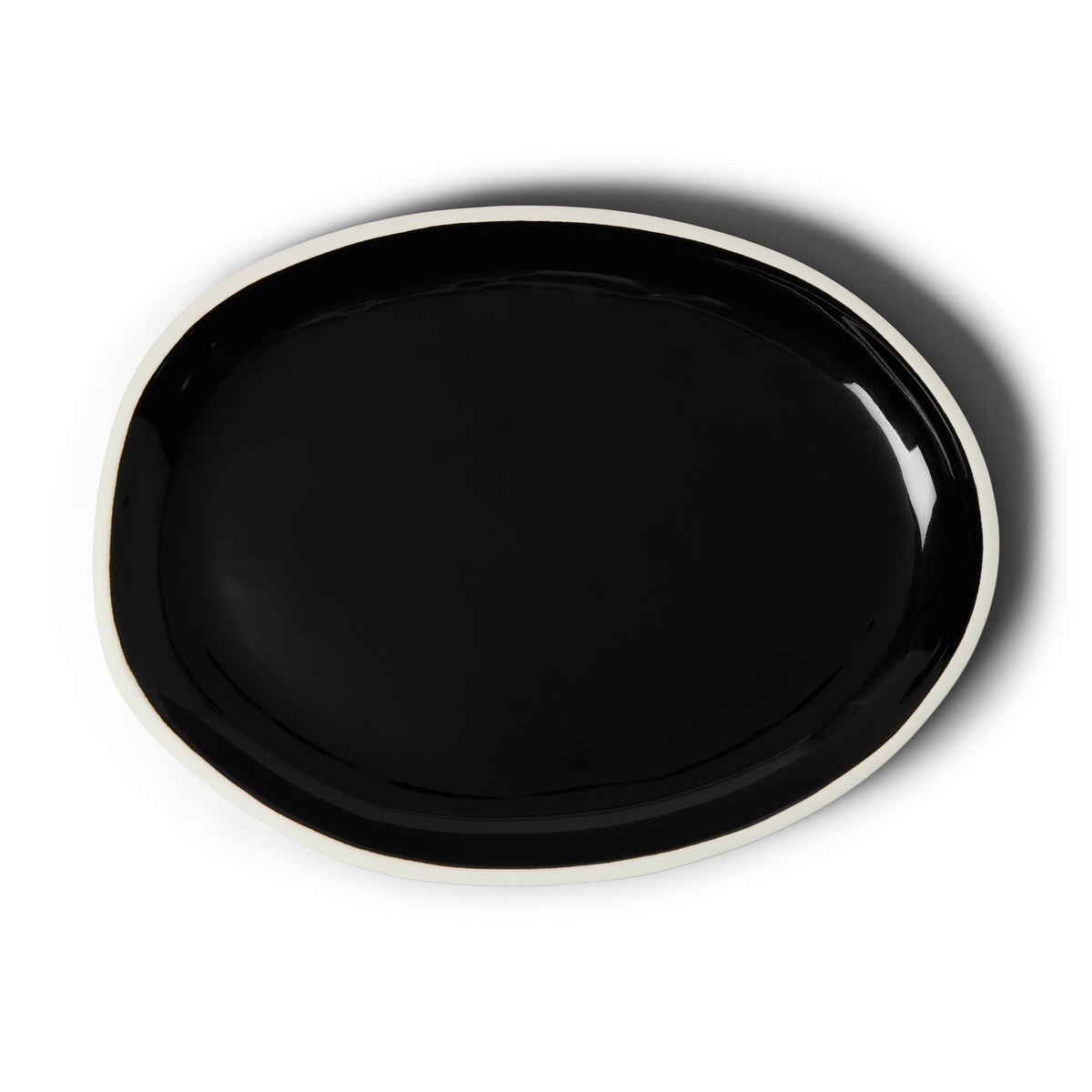 Plat Sicilia, Noir - L43 x 32 x 3 cm  - Céramique - image 1