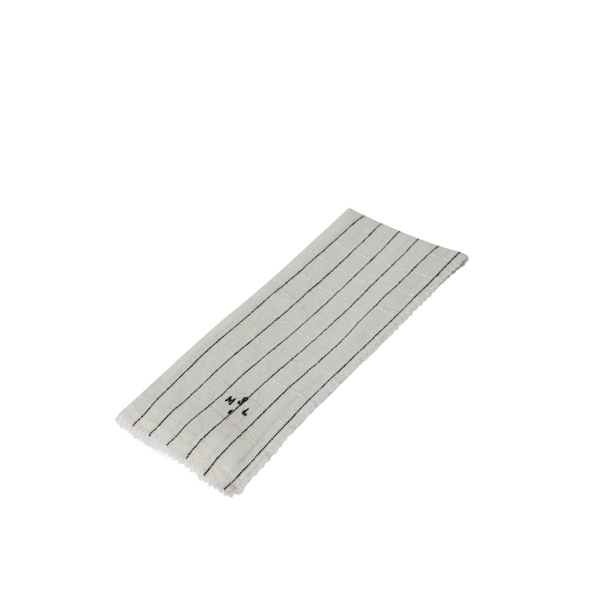 Serviette de table Aurore, Blanc - 45 x 45 cm - Lin / Coton - image 1