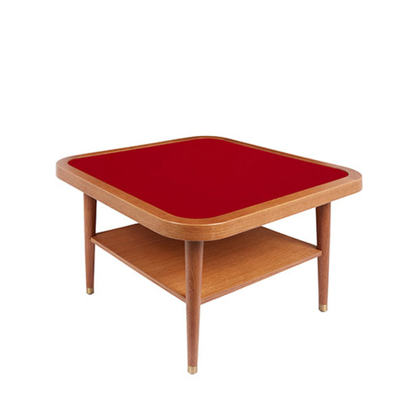 Table Basse Puzzle, Chêne / Bordeaux - L60 x l60 x H40 cm - Chêne - image 1