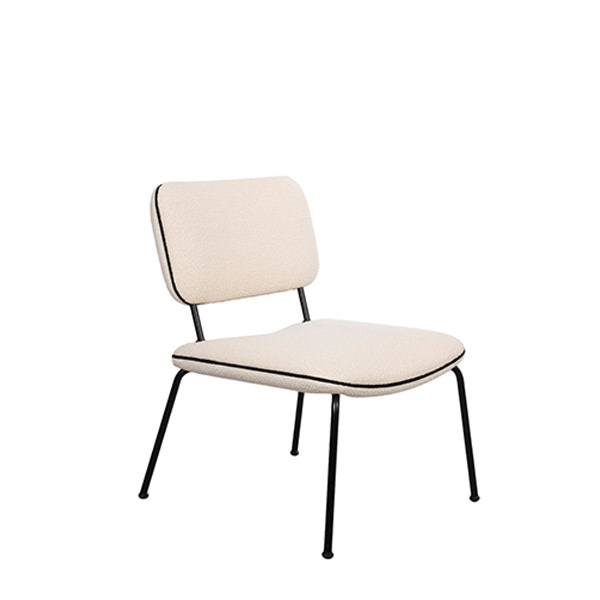 Armchair Double Jeu, White / Curly - H80 x W68 x D58 cm - Steel / tissue - image 1