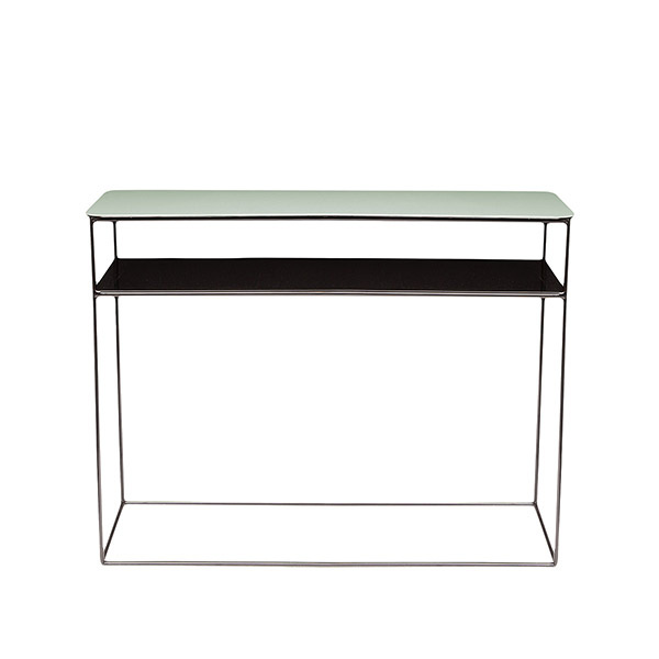 Console Table Double Jeu, Thyme / Black - W110 x D35 x H85 cm - Powder coated steel - image 1