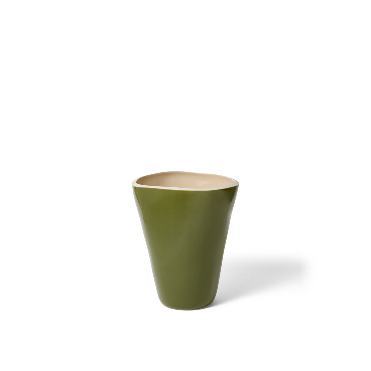 Vase Double Jeu, Kaki/Ecru - H29 cm - Céramique - image 1