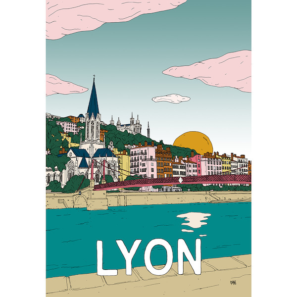 Affiche Lyon, Papier demi-mat - L70 x l50 cm - image 1