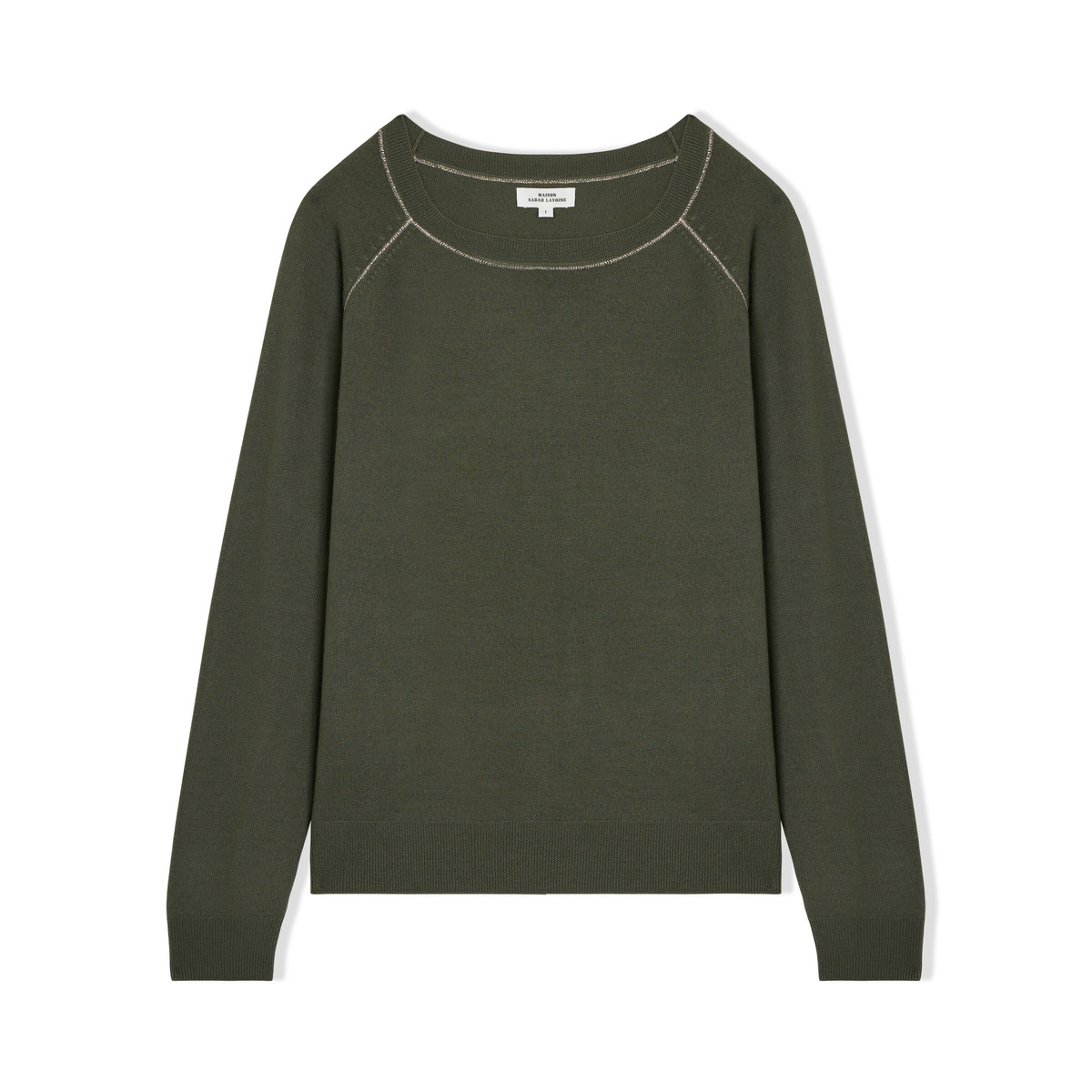 Pont Des Arts Sweater, Kaki - Fitted cut - Silk / Cashmere - image 1