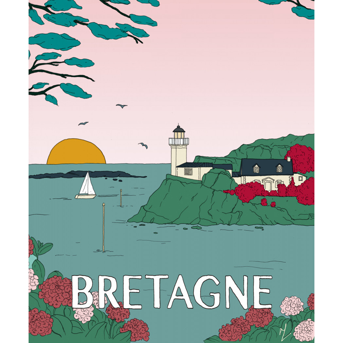 Affiche Bretagne, Papier couché mat - L56 x l76 cm - image 1