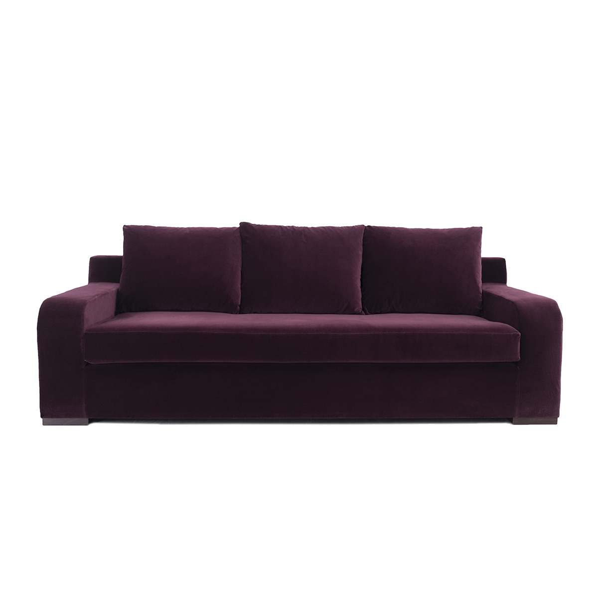 Luna Sofa, L250 x P100 x H88 cm - Purple - Velvet - image 1