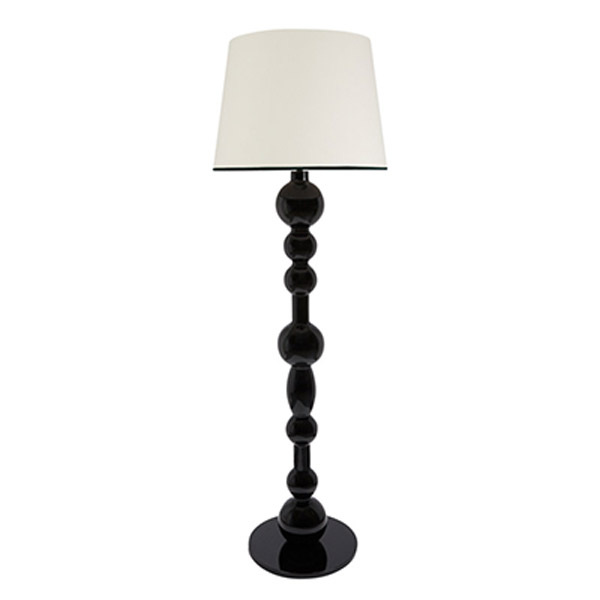 Floor Lamp Slavic, Black - H48 in - Wood / Cotton shade - image 1