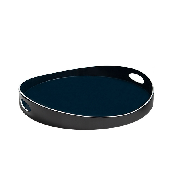 Tray Basile, Broadway Blue - ø50 cm - Lacquered wood - image 1
