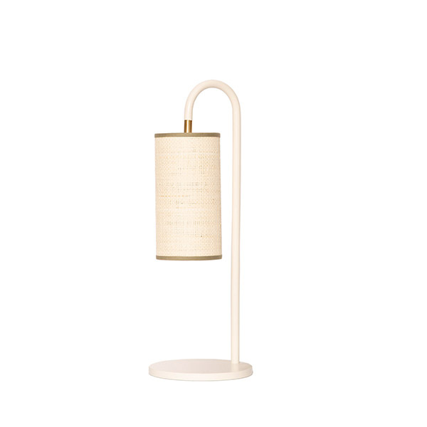 Lampe de Table Tokyo, Blanc - H43 cm - Acier / Abat-jour Coton - image 1