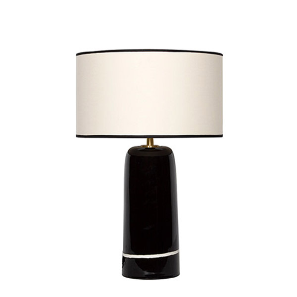 Table Lamp Sicilia, Radish Black - H60 cm - Ceramic / Cotton shade - image 1