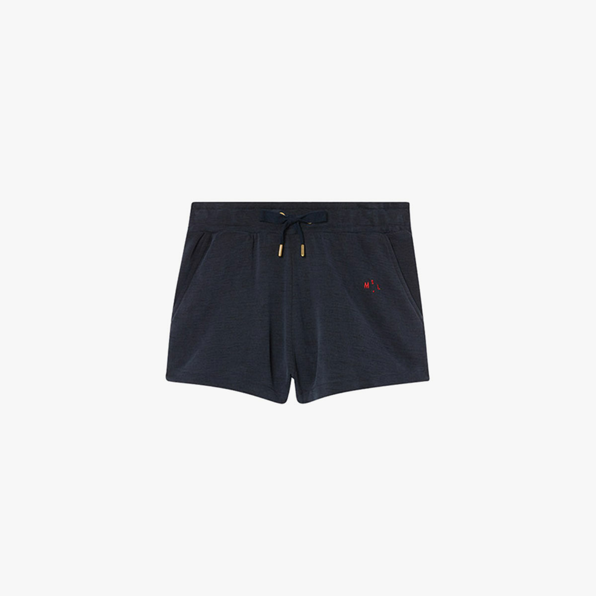 Short Wells, Navy - Short shorts with drawstring - Cupro / Cotton - image 1