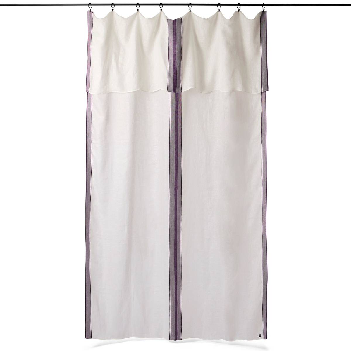 Dita curtain, White / Aubergine - 170 x 300 cm - image 1