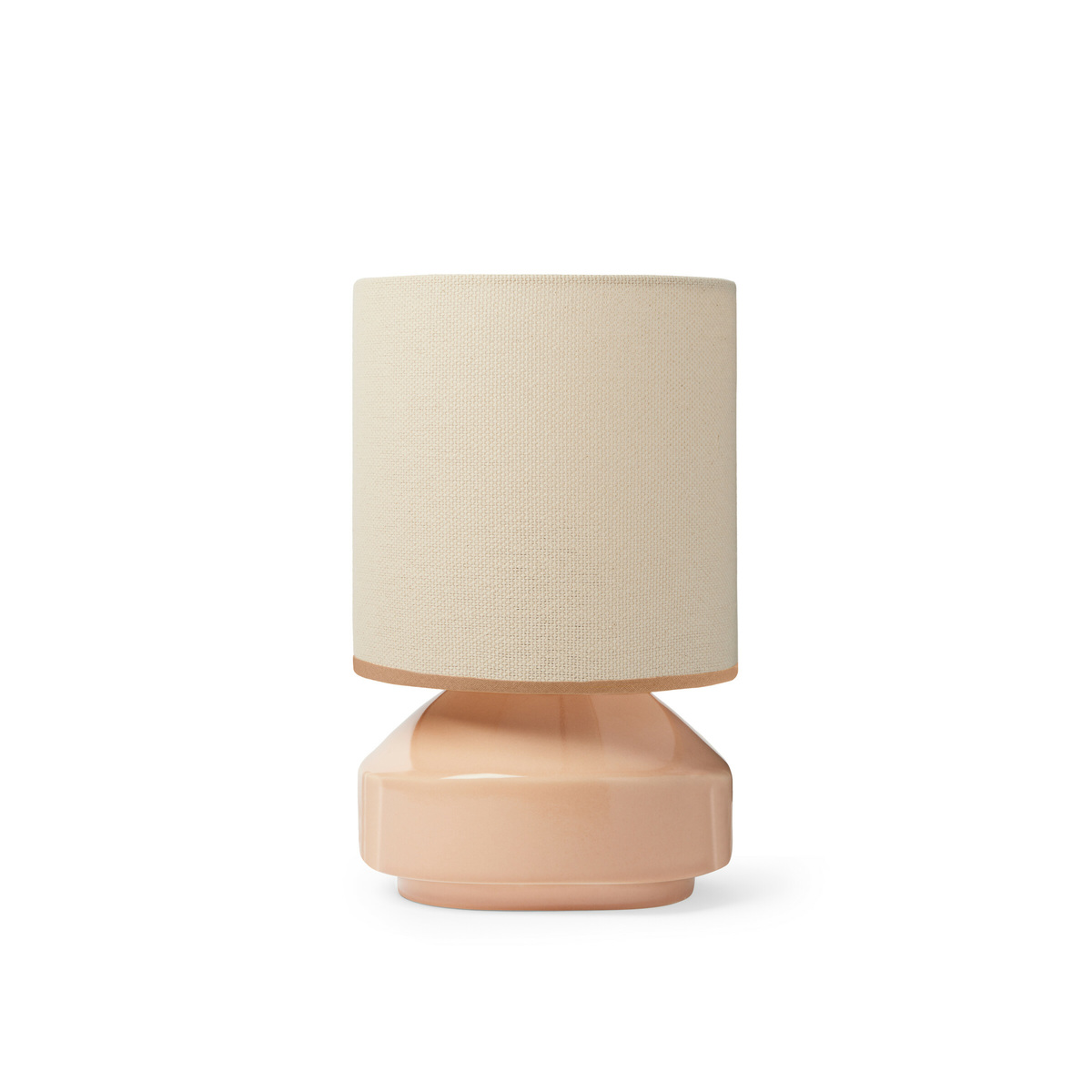 Table lamp Claude, Nude - H27 x ø18,2 cm - Ceramic / Cotton lampshade - image 1