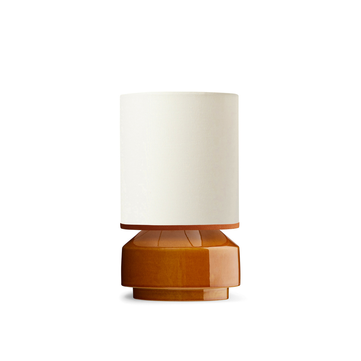 Table lamp Claude, Fauve - H27 x ø18,2 cm - Ceramic / Cotton lampshade - image 1