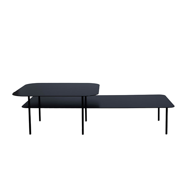 Coffee Table Tokyo Offset Tabletop, Black - L150 x W80 x H40 cm - Powder coated steel - image 1