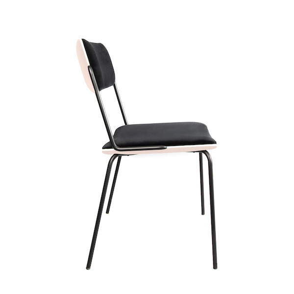 Chair Double Jeu, Pink - H85 x W51 x D43 cm - Steel / Velvet - image 1