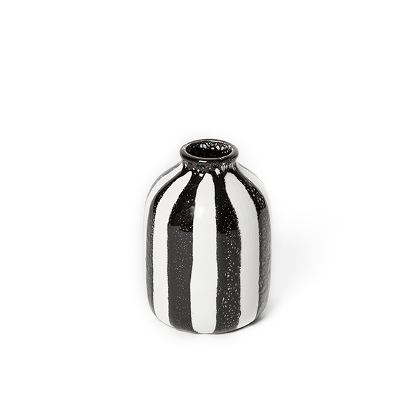 Decorative Vase Riviera, Black - H14 cm - Ceramic - image 1