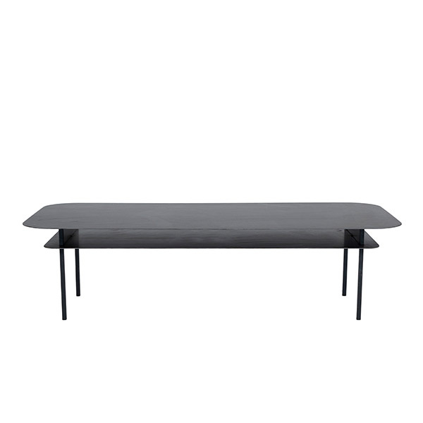 Table Basse Tokyo Rectangulaire, Noir - L150 x l70 x H40 cm - Acier ciré - image 1