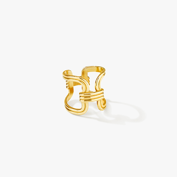 Organica Stone Ring, S51 - Golden Brass - image 1